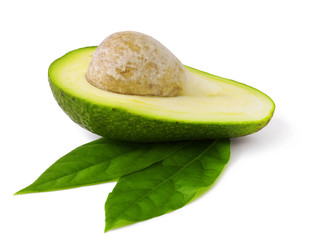 Fresh avocado on white background