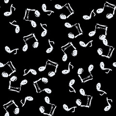 Seamless pattern  Abstract music  notes