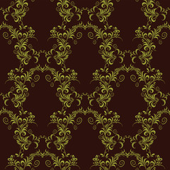 Seamless pattern ornament on black background