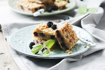 Homemade cake with blackberry