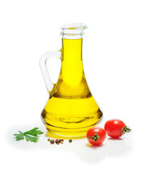 Olive oil in a glass jug