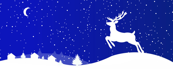 Obraz premium Banner deer winter
