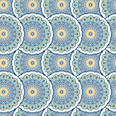 Ornamental seamless pattern, background with many details. Ethnic traditional ornament. Vector illustration