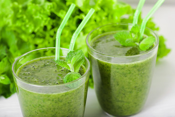 tasty healthy natural green smoothie