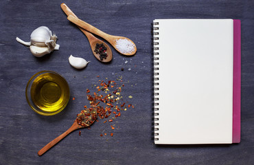 Copy book with condiment