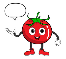 Cartoon Tomato With Text, a hand drawn vector illustration of a cartoon tomato with text.