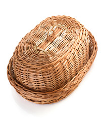 Fototapeta premium wicker basket isolated on white