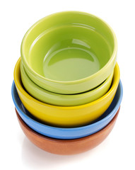 empty ceramic bowl on white