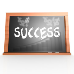 Black board with success word