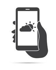Hand Holding Phone Weather Icon