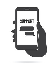 Hand Holding Phone Support Icon