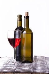 White and red wine and wine glass