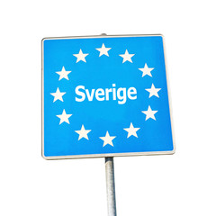 Border sign of sweden, europe