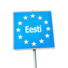Border sign of estland, europe