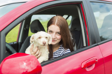 Woman driver outside