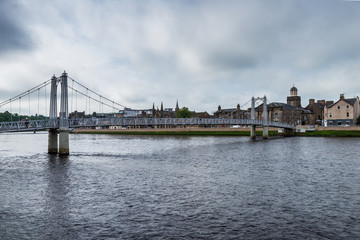 Fototapeta na wymiar Inverness city view from the river side