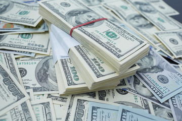 background from banknotes of dollars