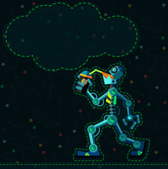 Deep space. Robots planet.