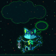 Deep space. Robots planet.