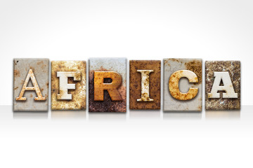 Africa Letterpress Concept Isolated on White