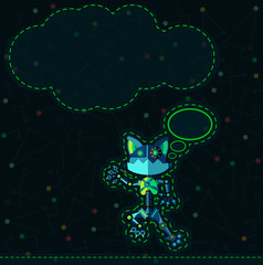 Deep space. Robots planet.