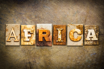 Naklejka premium Africa Concept Letterpress Leather Theme