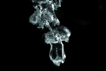 Water bubbles on a black background.