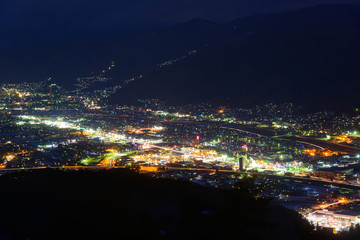 Cityscape of Suwa in Nagano, Japan