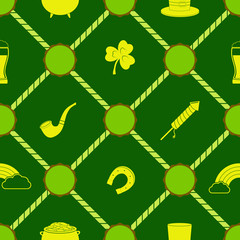 Seamless background with saint patricks day icons for your design