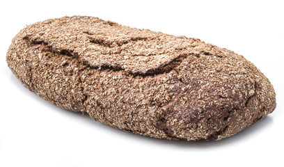 A loaf of bread on a white background.