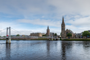 Fototapeta na wymiar Inverness city view from the river side