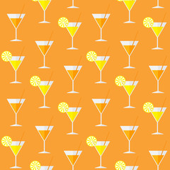 Cocktail Seamless Pattern Background