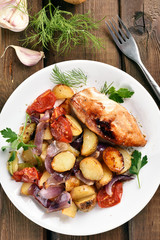 Roasted chicken with vegetables
