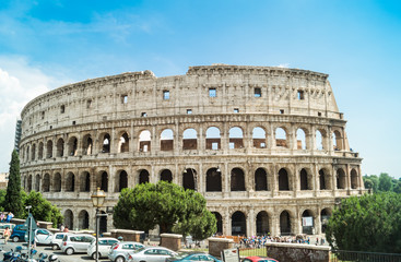 Fototapeta na wymiar The Colosseum, the world famous landmark in Rome