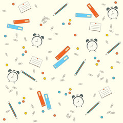 I love my job seamless set. Office supply object background.