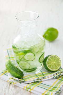 Glasses of fresh,home-made  fresh cucumber juice
