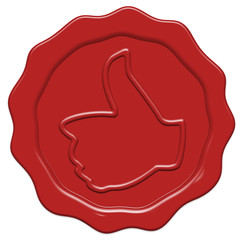 cachet de cire avec pouce levé
