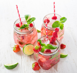 Glasses of fresh,home-made  fresh juice