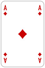 Poker playing card Ace diamond