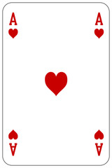 Poker playing card Ace heart