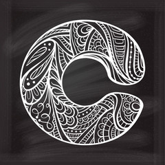Zendoodle chalk style letter C