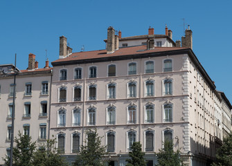 Fototapeta na wymiar Façade d'immeuble, Lyon