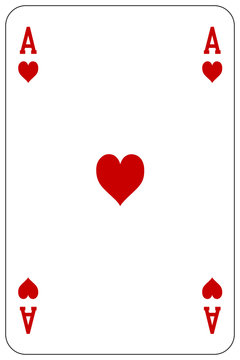 Poker playing card Ace heart