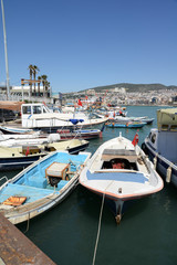 Fototapeta na wymiar Fischerboote in Kusadasi, Türkei