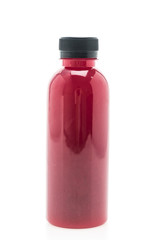 Beetroot juice bottle isolated on white background