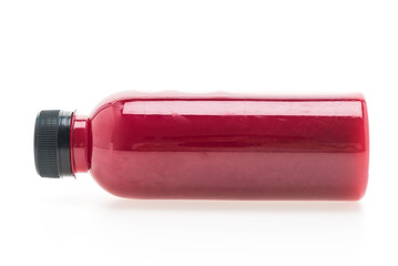 Beetroot juice bottle isolated on white background