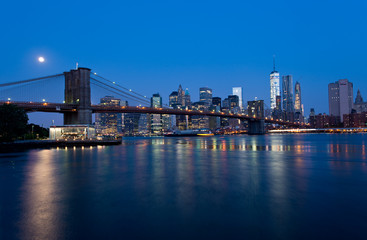 Skyline of Manhattan in New York at Night