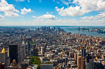 Fototapeta na wymiar U.S.A., New York,Manhattan, aerial view of the city