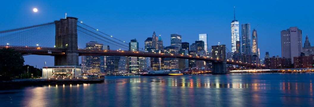Fototapeta Nabrzeże i panoramę Nowego Jorku w nocy