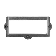 Antique black name plate isolated on white background